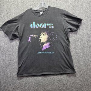 Vintage The Doors Jim Morrison Shirt Mens XL Black Band Graphic Made USA 90s